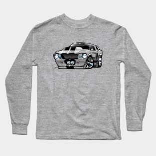 Classic Sixties American Muscle Car Cartoon Long Sleeve T-Shirt